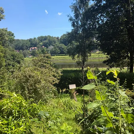 캠프장 Campingurlaub Mit Blick Auf Elbe